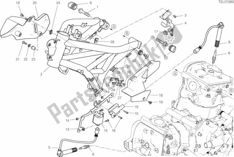 Todas as partes de Quadro, Armação do Ducati Supersport S USA 937 2020